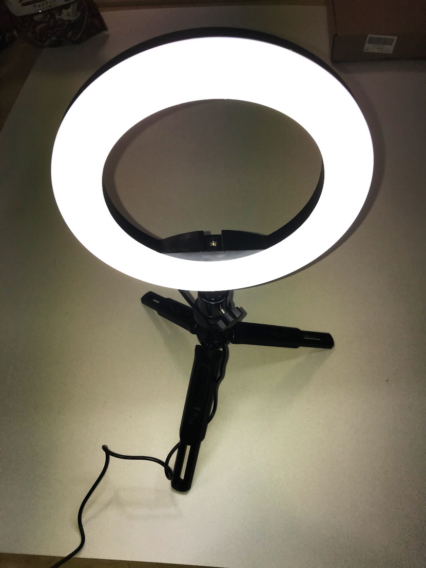 競売 LEDリングライト OhaYoo 外径8in USBライト 3色モード付き 撮影照明用ライト 卓上ライト Bluetoothリモコン 高 